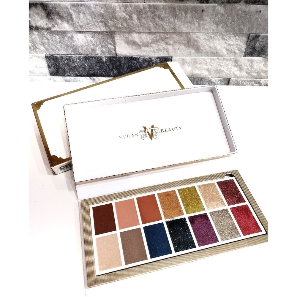 Kat Von D VEGAN BEAUTY Edge of Reality Eyeshadow Palette 14 color Shimmer Glow